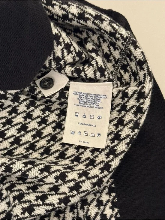 Lands' End Womens Black and White Houndstooth Cardigan Size 1X - Picture 4 of 6